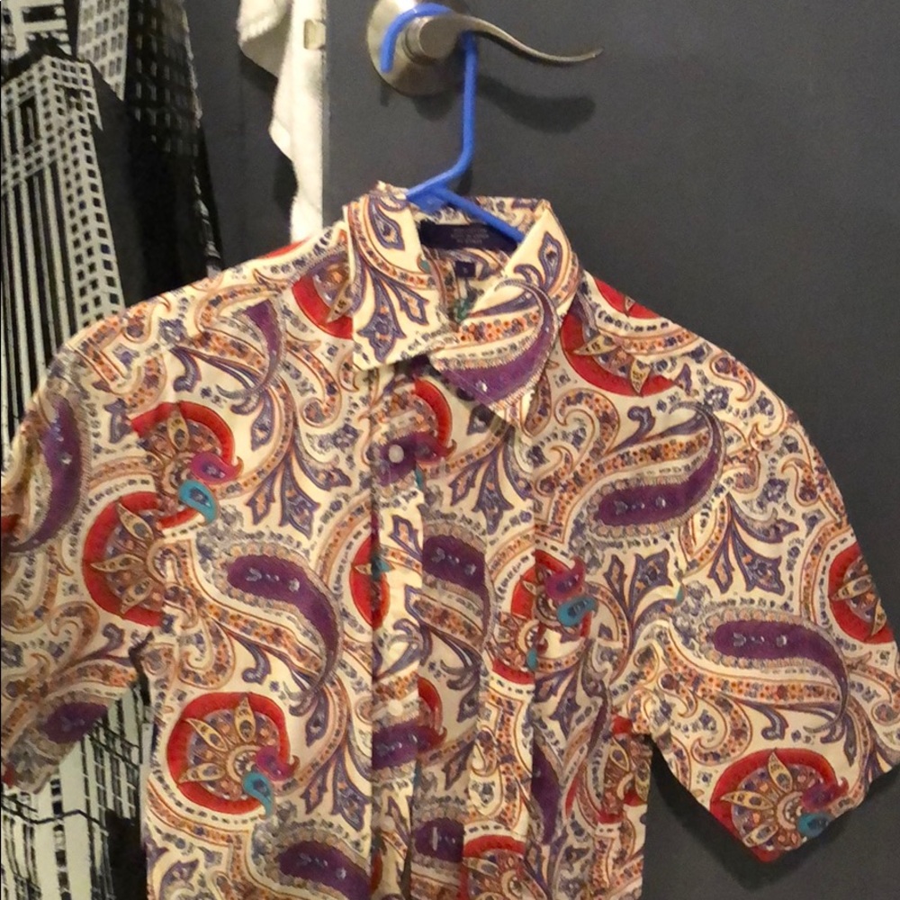 Crazy design short sleeve button down